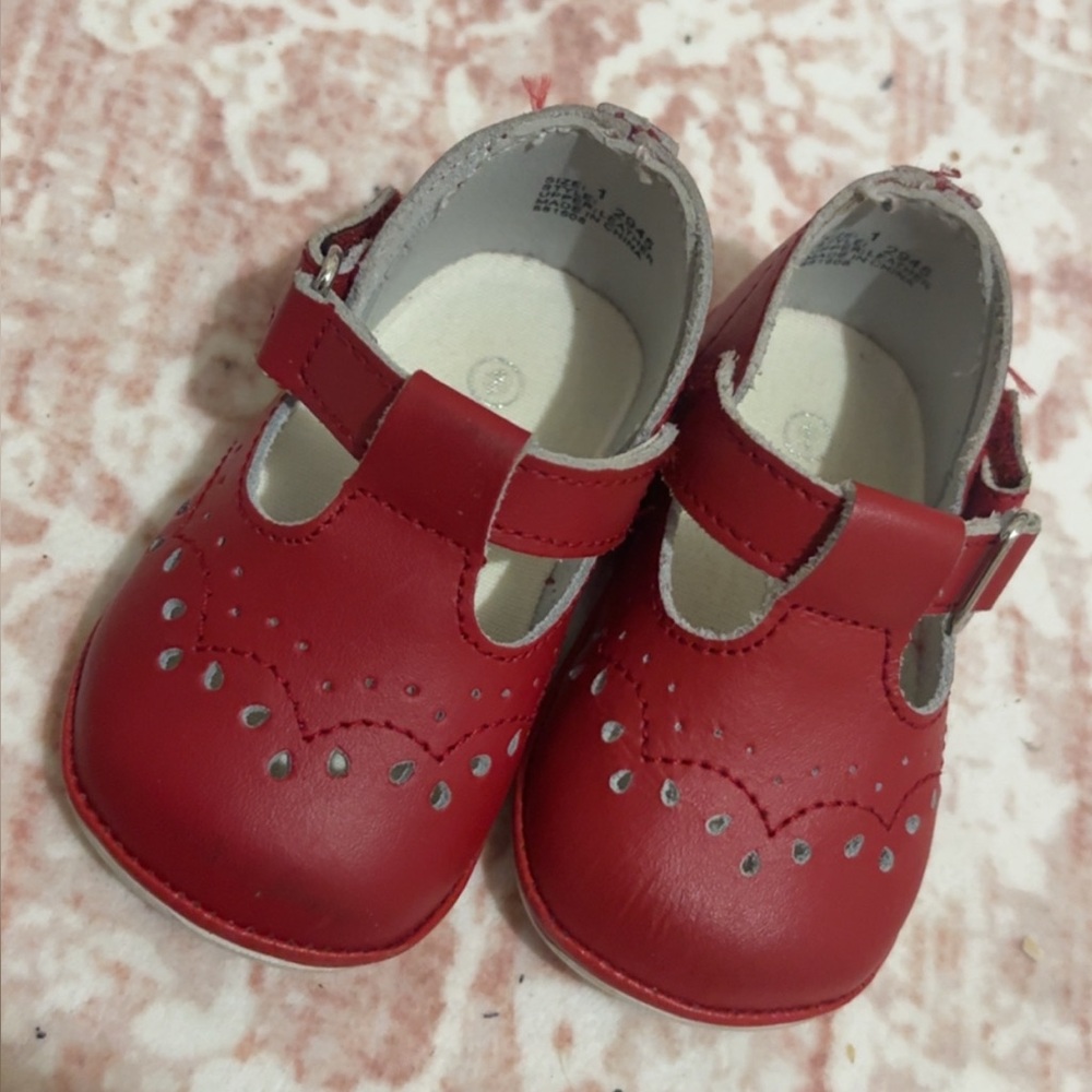 Angels Red T-Strap Mary Jane Baby Shoes